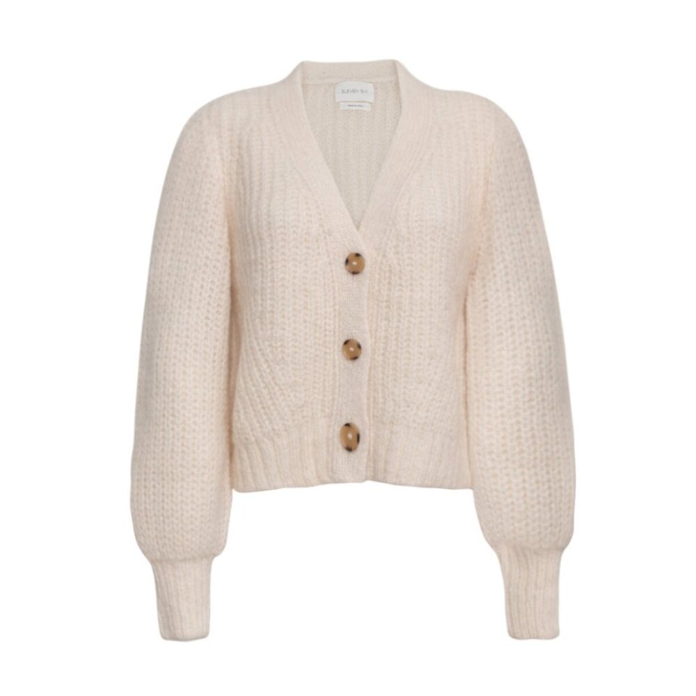 Eleven Six | Sara Chunky Knit Cardigan Sweater in Ivory